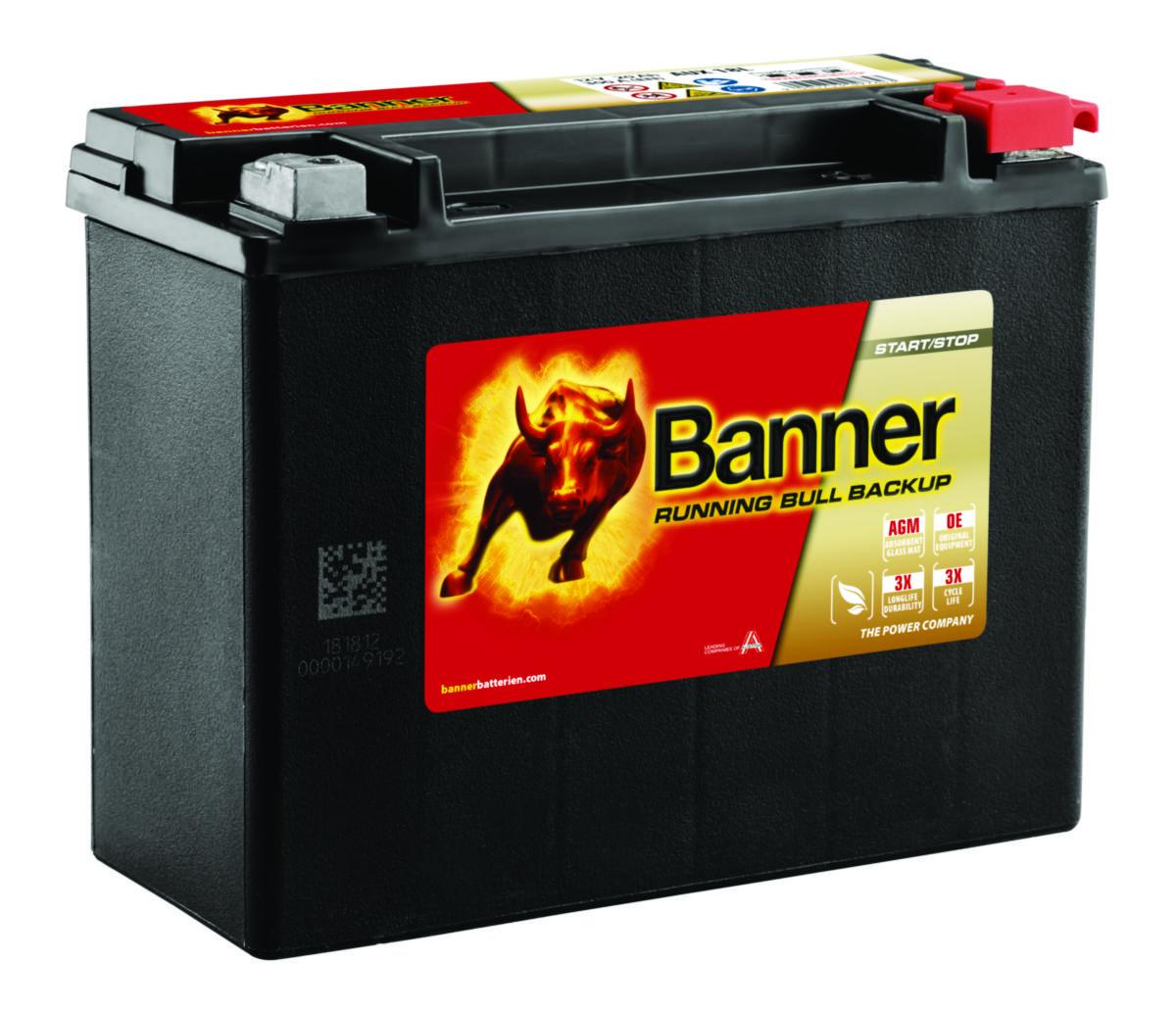 Startbatteri Banner Running Bull BackUP - STARTBATTERI BACKUP 12V 20AH BANNER RB 51801