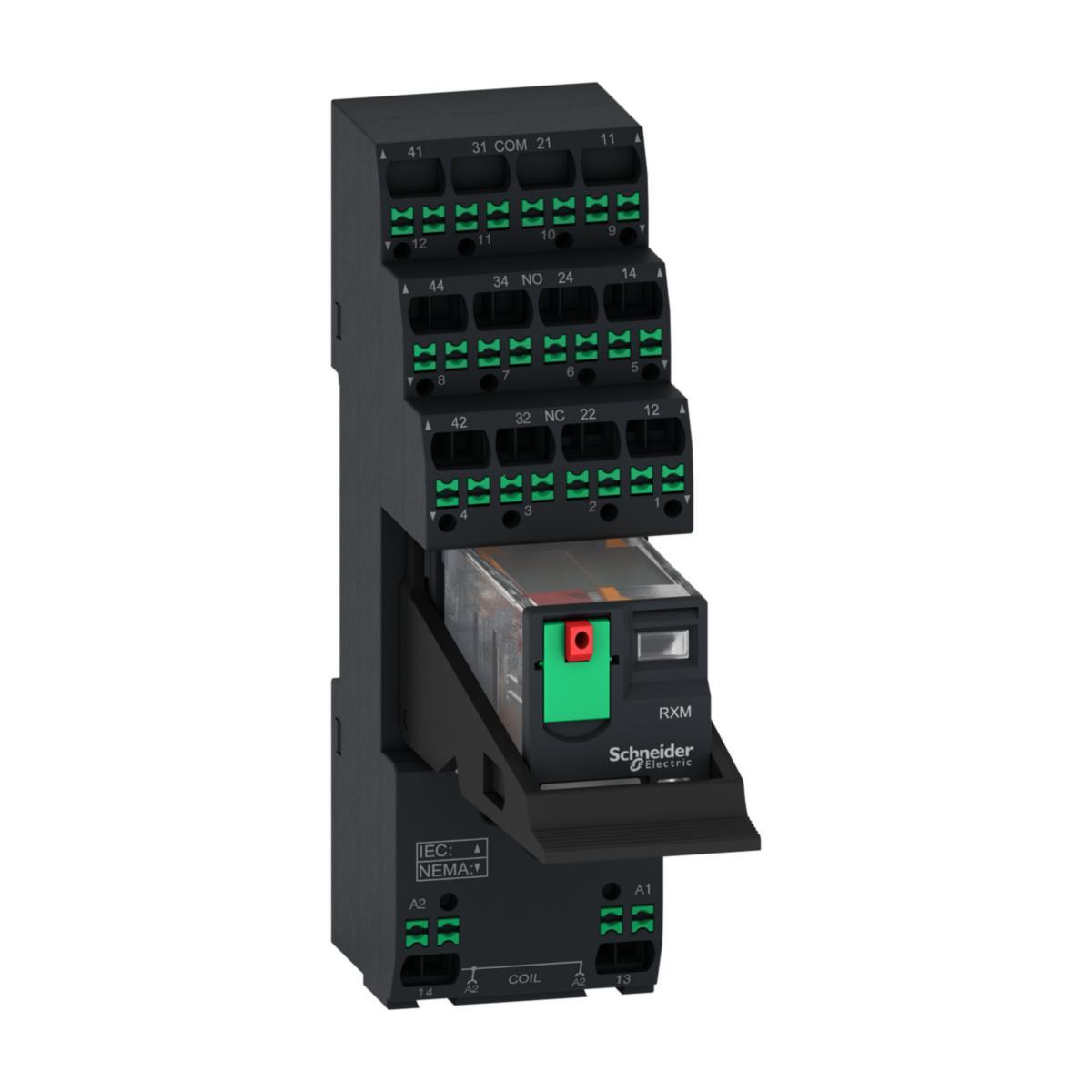 Miniatyrrelä RXM2 med sockel - RELÄ RXM 2C/O 10A 230VAC RXM2AB2P7PVP