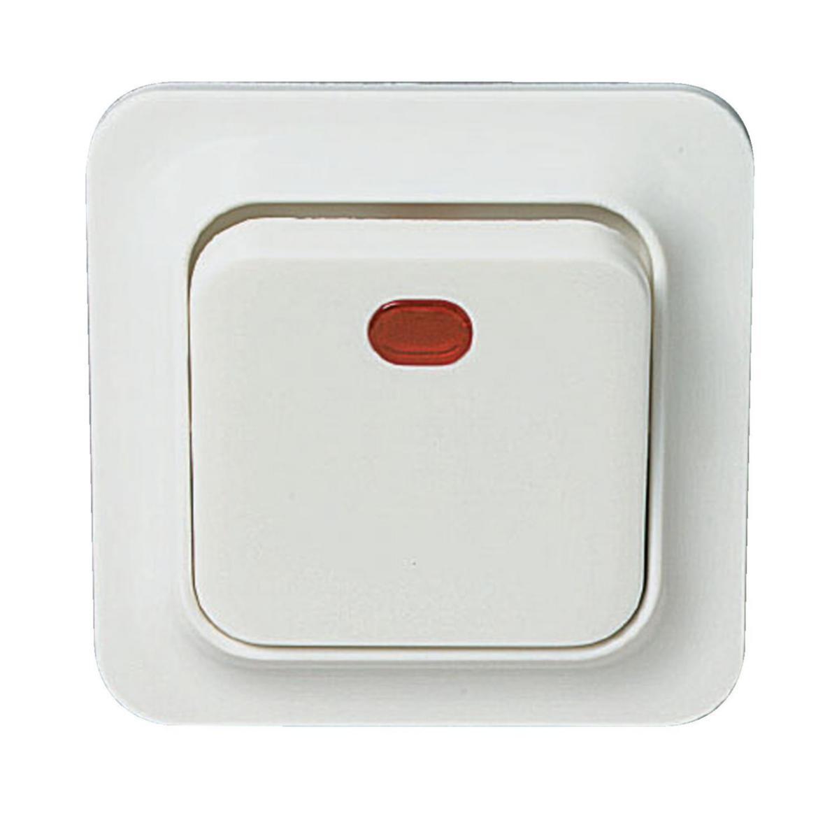 Switch rocker button switch 16 A 250 V - PUSH BUTTON 1-POL P-WHITE