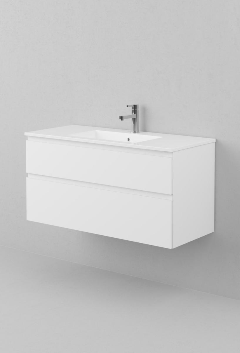 Tvättställsunderskåp VISKAN Grip 100, INR - INR KOMMOD VISKAN GRIP 100 PREMIUM WHITE, 2 LÅDOR