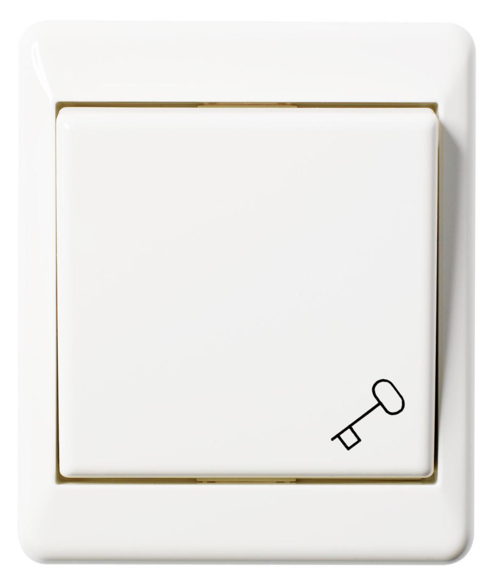 Door opening button, surface mounted, 16A, 250V, IP21 - RS16/6 P W SPRING & KEYSYMBOL EKO03692