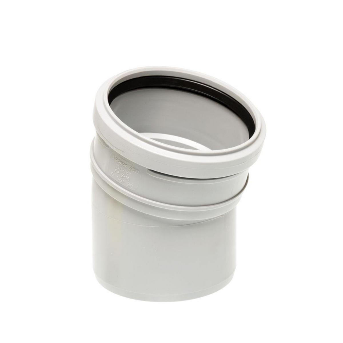 Böj 15GR. 1muff Decibel, Uponor - DECIBEL BÖJ 75 15° UPONOR