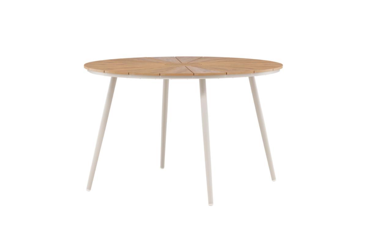 Matbord, runt, San Vito - MATBORD Ø 120 CM BEIGE/TRÄ SAN VITO VENTURE DESIGN