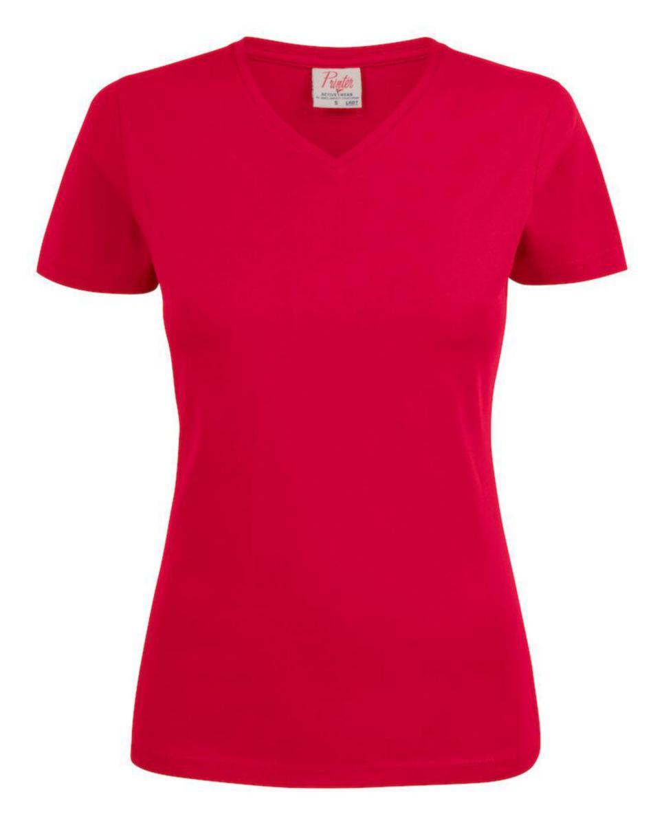 T-shirt Printer Heavy 2264025 Dam - T-SHIRT HEAVY V-NECK LADY RÖD L