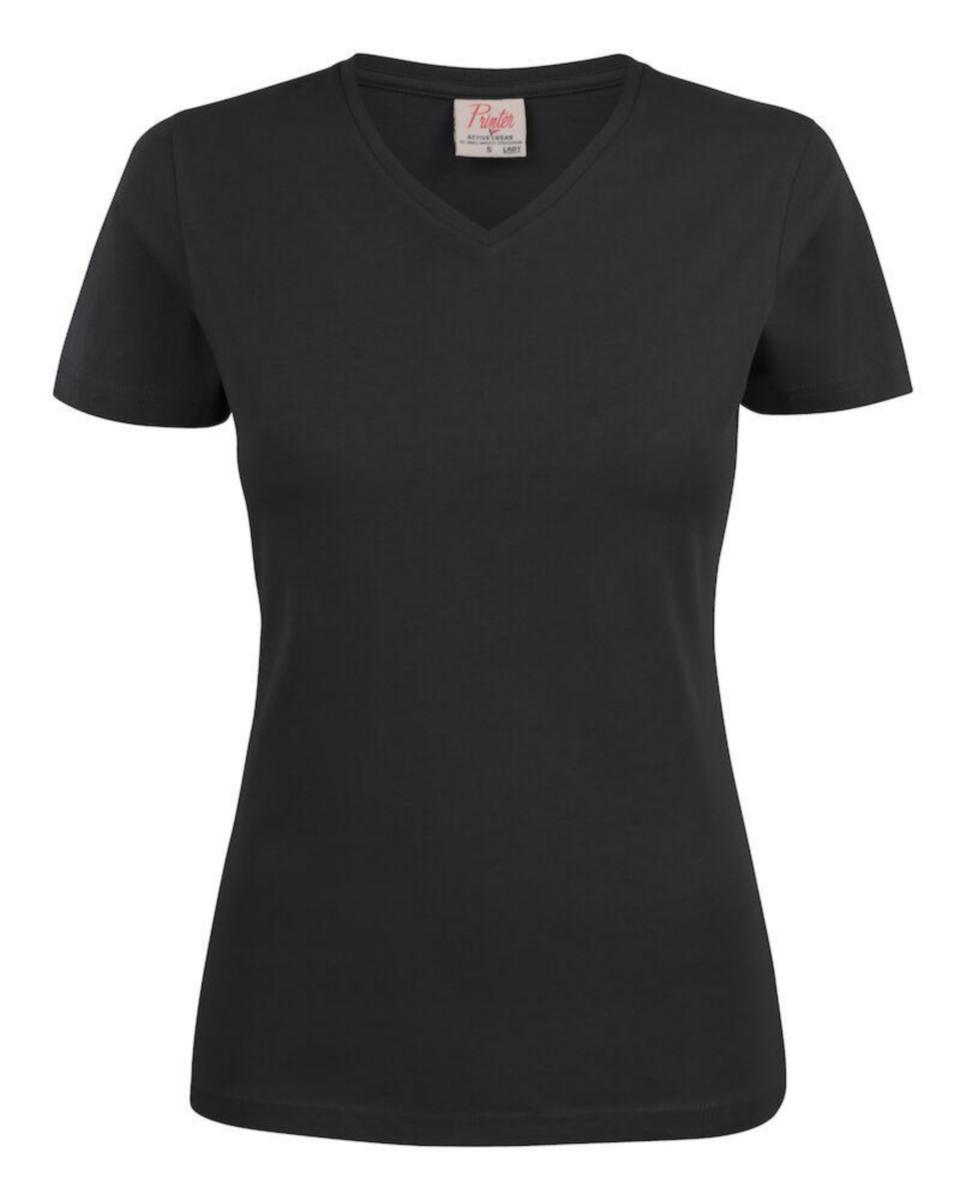 T-shirt Printer Heavy 2264025 Dam - T-SHIRT HEAVY V-NECK LADY SVART S