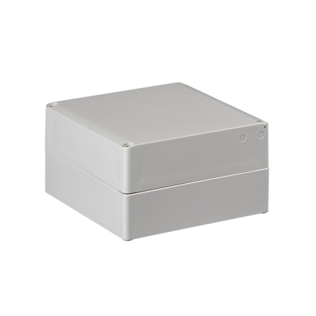 Kapsling Cubo S, ABS, med grått lock släta sidor - APPARATLÅDA SABP 181810G GRÅTT LOCK