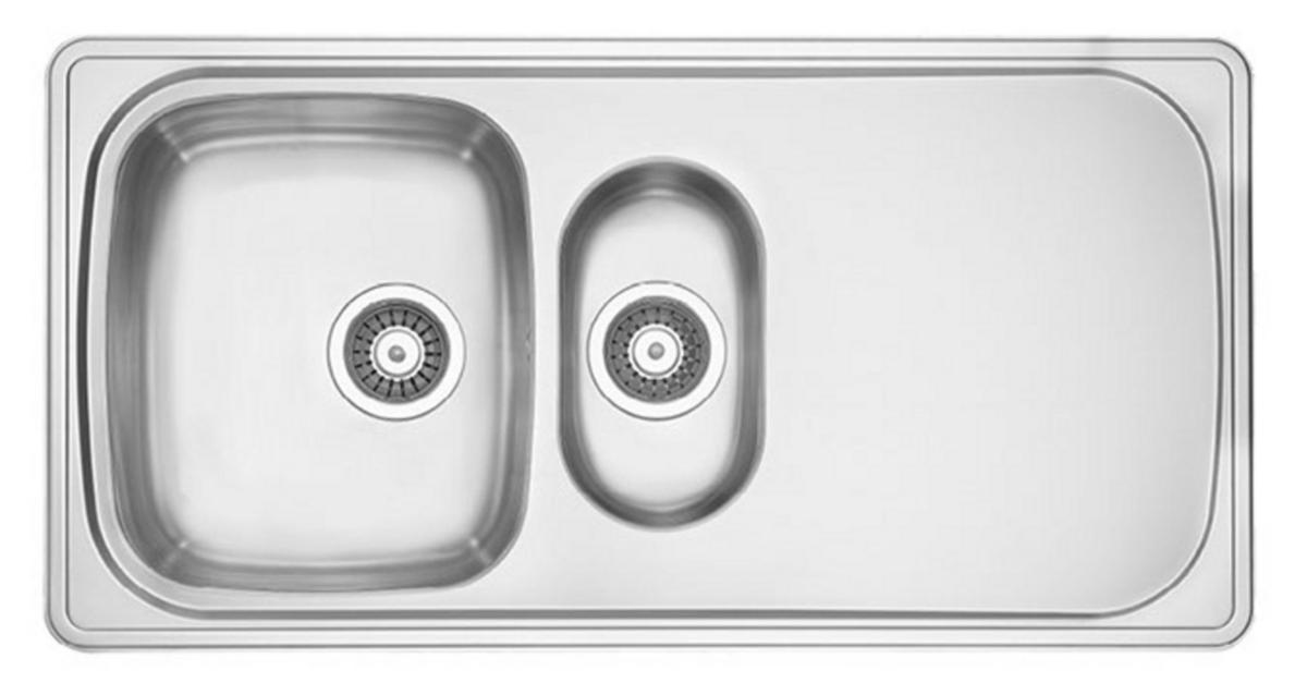 Diskbänk Fästin F, Contura steel - CONTURA FÄSTIN F 965 K DB VÄNDBAR STOR/LITEN/AVRINNING