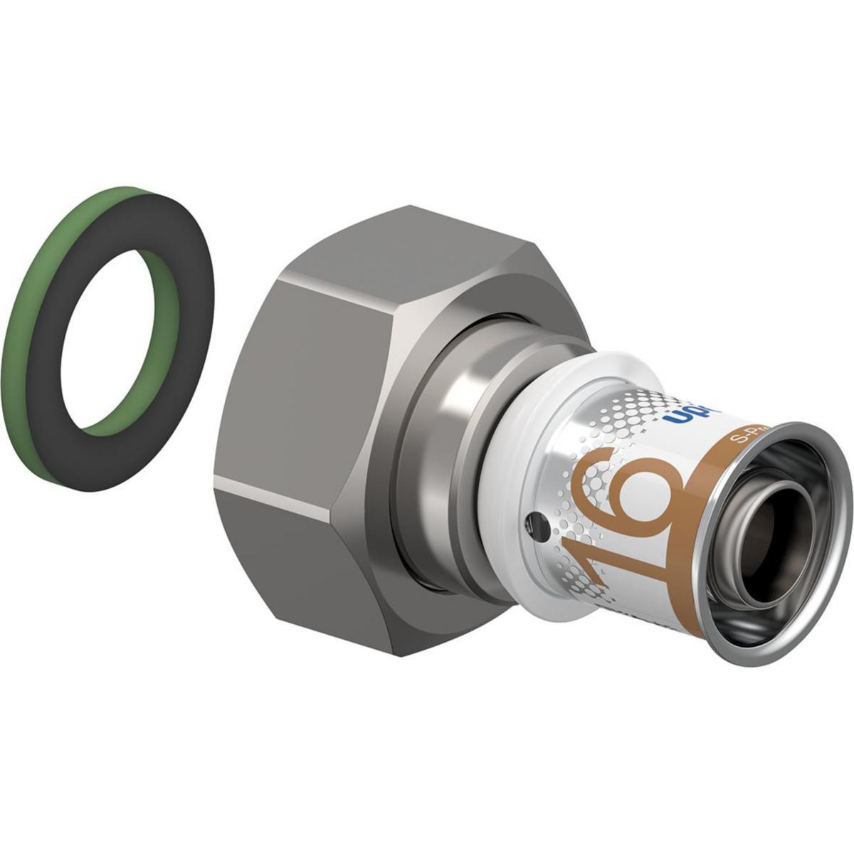 Rak övergång, S-Press PLUS Koppling med löpm. Uponor - UPONOR S-PRESS PLUS KPL M.LÖPM 16-G3/4"SN