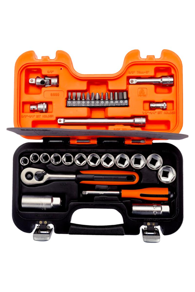Socket wrench kit Bahco S330, 1/4", 3/8" 33 parts - SOCKET WRENCH SET BAHCO S330 1/4. 3/8 33PART