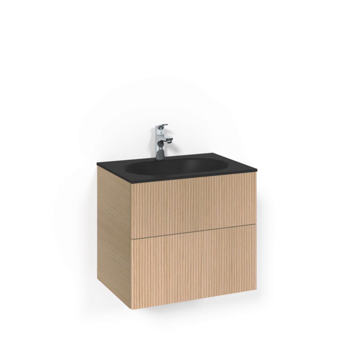 Tvättställsskåpspaket Crown Kommod 60x45 Ljus Ek, Macro - MACRO TVÄTTSTÄLLSSKÅPSPAKET CROWN KOM 60X45 LJ LI PO MSG