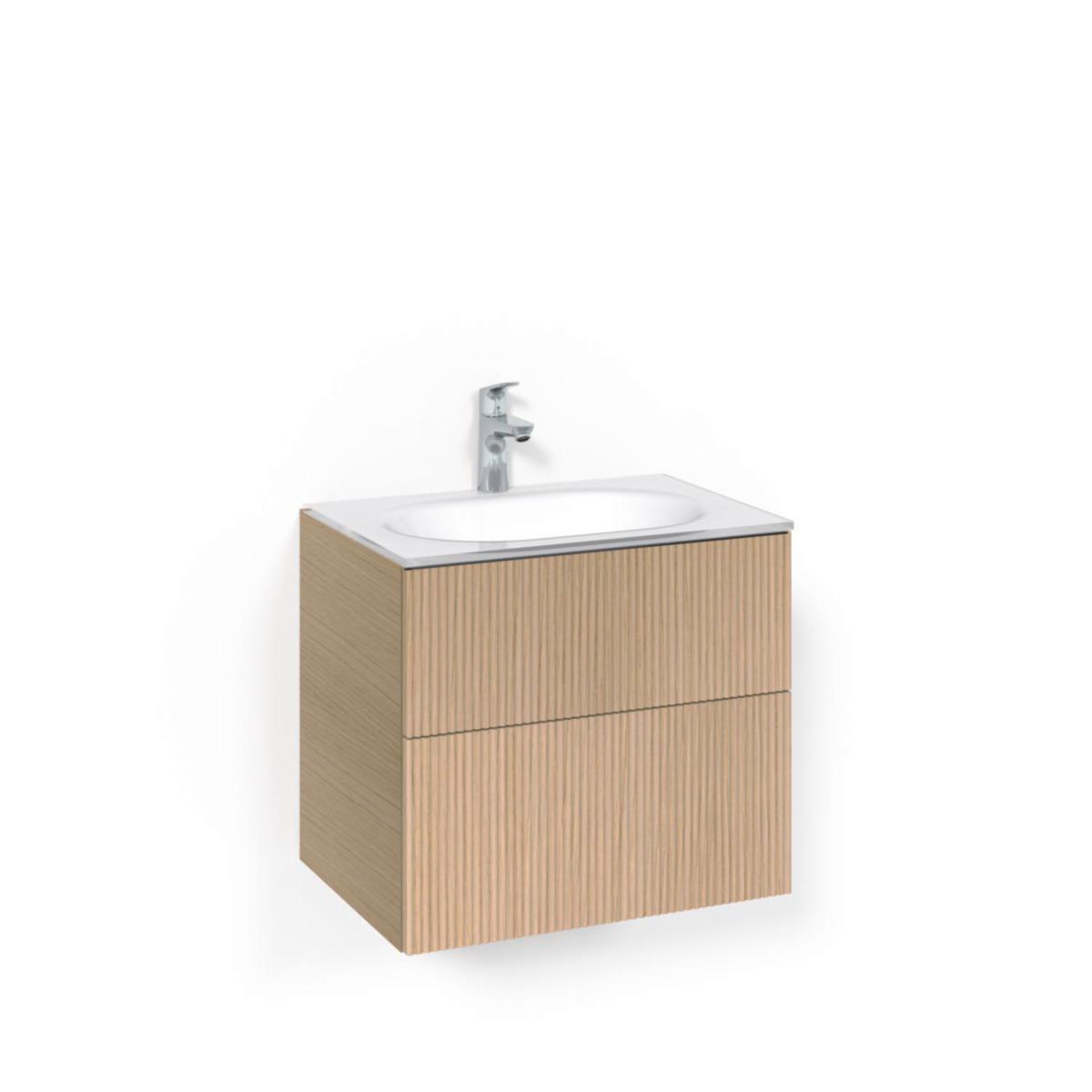 Tvättställsskåpspaket Crown Kommod 60x45 Ljus Ek, Macro - MACRO TVÄTTSTÄLLSSKÅPSPAKET CROWN KOM 60X45 LJ LI PO VIG
