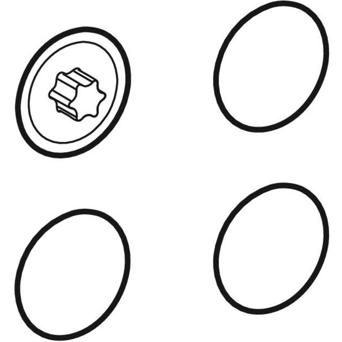Ifö/IDO/Porsgrund set täckplattor för skruvhuvud: Material=Plast, vit