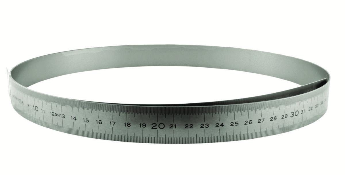 Stålskala Diesella böjlig vänter-höger gradering - STÅLSKALA BÖJLIG 1000X20X1,0MM VÄNSTER TILL HÖGER GRADERING