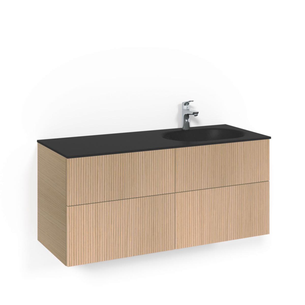 Tvättställsskåpspaket Crown Kommod 120x45D Ljus Ek, Macro - MACRO TVÄTTSTÄLLSSKÅPSPAKET CROWN KOM 120X45D LJ LI PO SGH