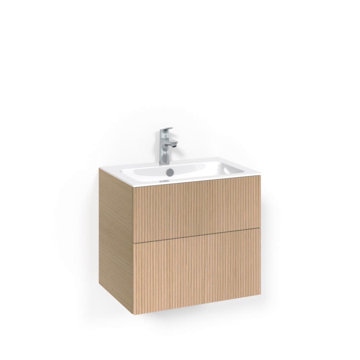 Tvättställsskåpspaket Crown Kommod 60x45 Ljus Ek, Macro - MACRO TVÄTTSTÄLLSSKÅPSPAKET CROWN KOM 60X45 LJ LI PO L8