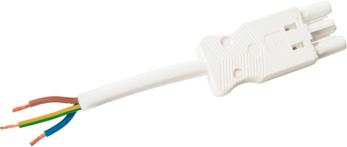 Anslutningskabel 3-polig 2,5mm² hona-fri DCA, vit - KABEL 3P 2,5MM² 2M HO-FRI HF V 14148