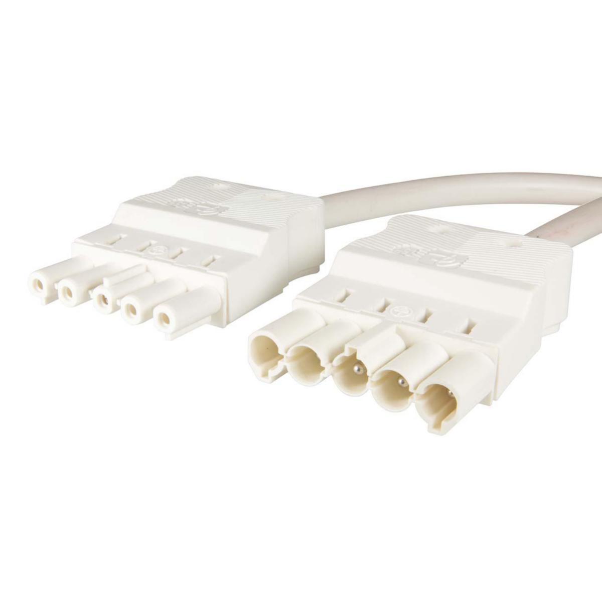 Anslutningskabel 5-polig 1,5mm² hona-hane DCA, vit - KABEL 5P 1,5MM² 3M HO-HA HF VI 18628
