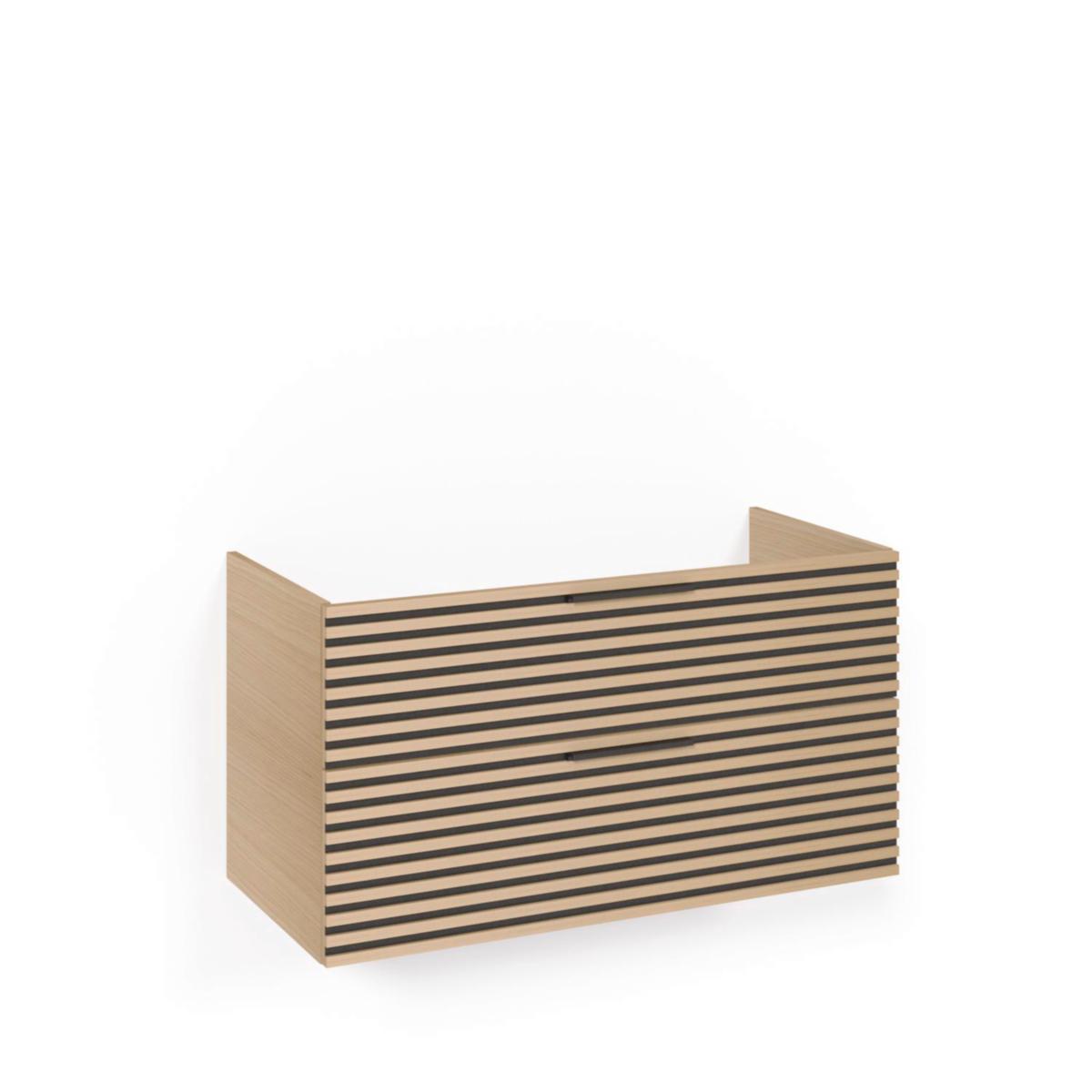 Tvättställsskåp Crown Underdel 100x45, Macro - MACRO TVÄTTSTÄLLSSKÅP CROWN UDEL 100X45 LJ.EK 2L ST