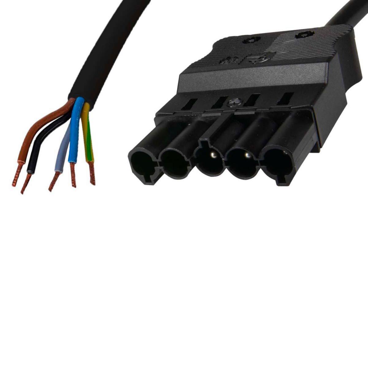 Anslutningskabel 5-polig 1,5mm² hane-fri DCA, svart - KABEL 5P 1,5MM² 1M HA-FRI HF S 16959