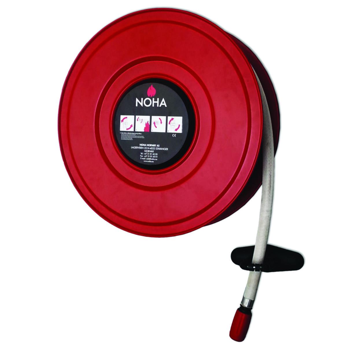 Fire hydrant 1 light for wall mounting, NOHA - FIRE HOSE REEL MOD1 Ø600X175 RED LIGHTØ19/25M 1"BSPF/D7