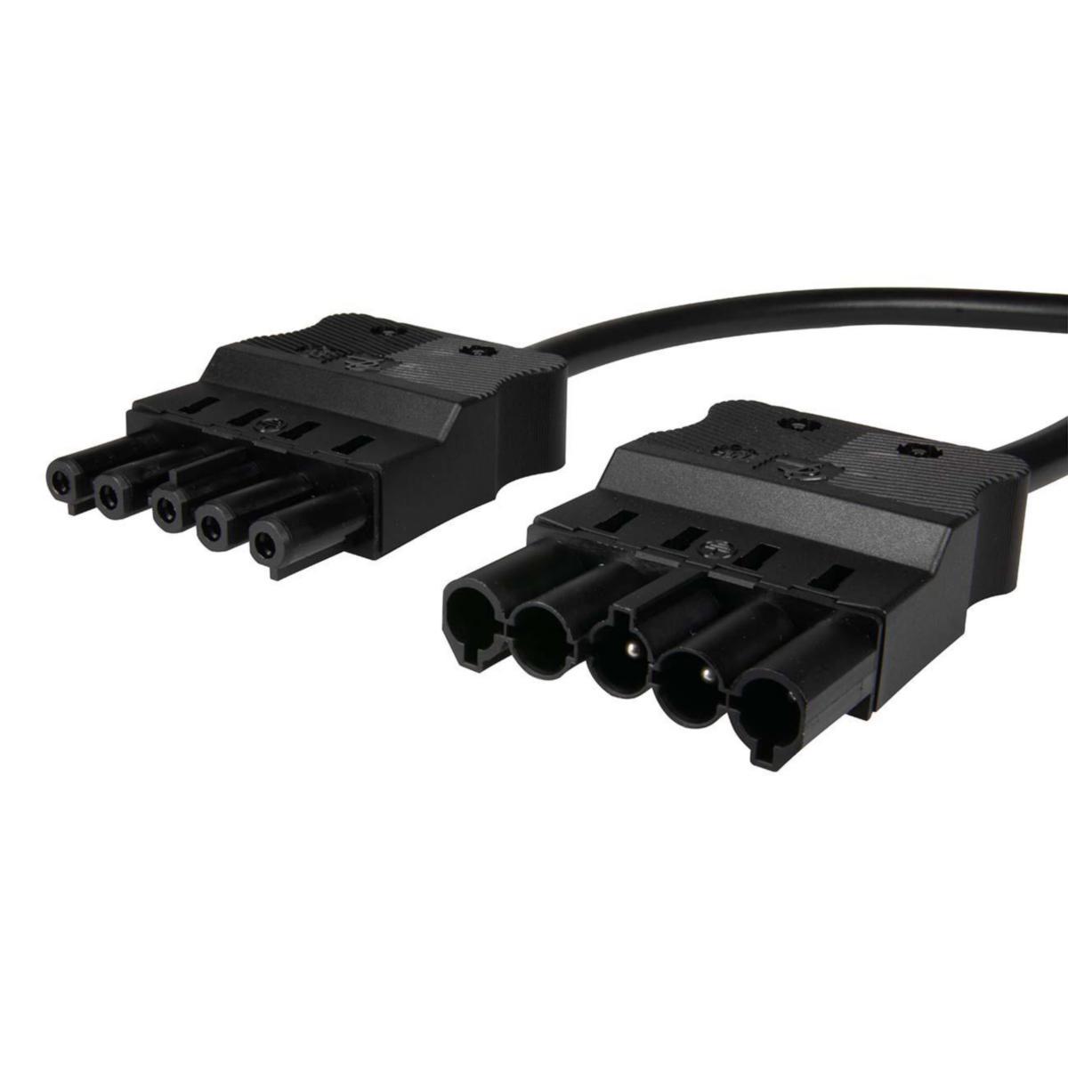 Anslutningskabel 5-polig 2,5mm² hona-hane DCA, svart - KABEL 5P 2,5MM² 5M HO-HA HF SV 18728