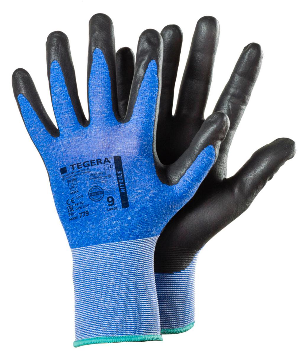 Montage glove Tegera 779 - GLOVE TEGERA 779 18GG NITRILE BLUE/BLACK SIZE 6