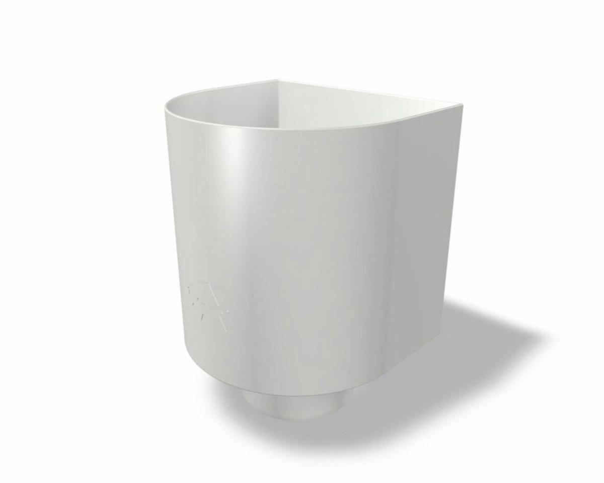 Vattenkupa rund 100 Alu, Prefa - LEADER HEAD ROUND 100 ECCENT DOWNPIPE 10 P.10 PREFA WHITE