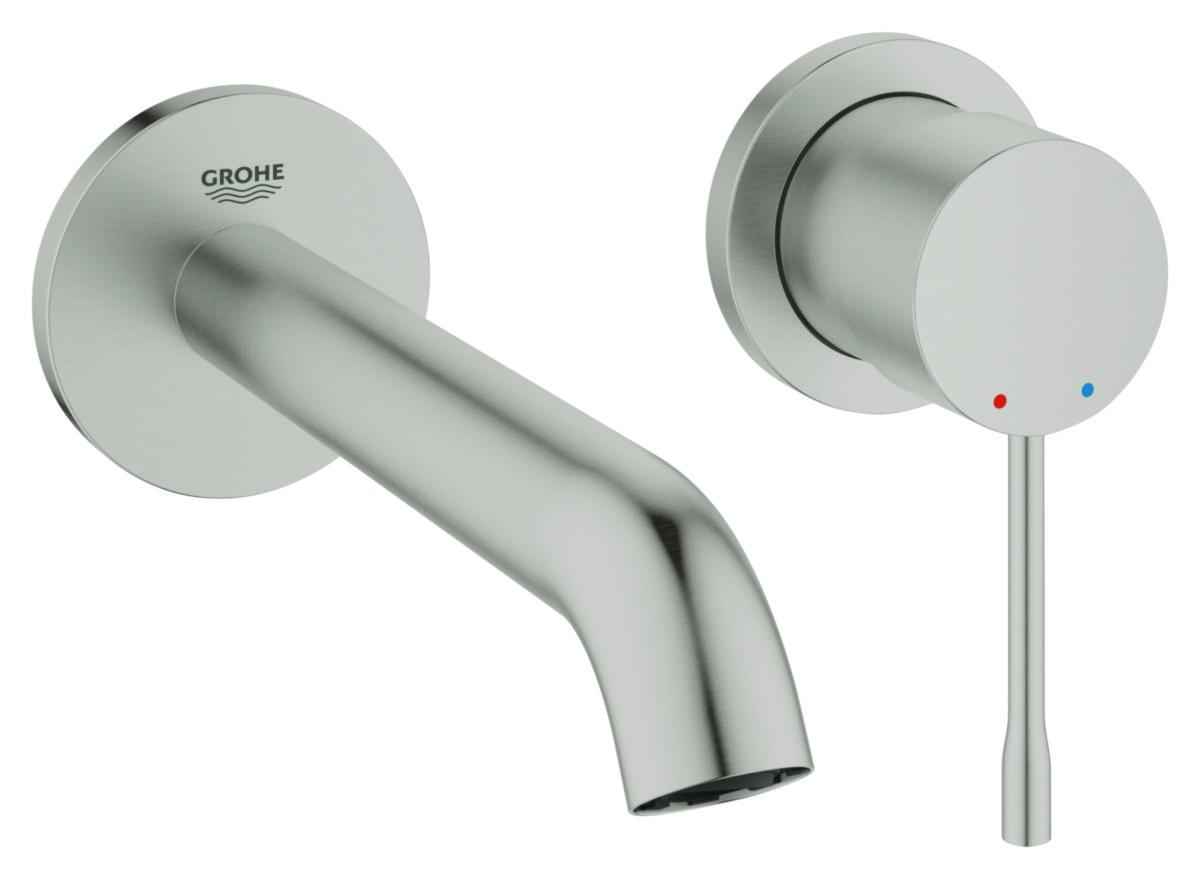 Tvättställsblandare Essence New ettgrepp, Grohe - GROHE TVÄTTSTÄLLSBLANDARE 1-GR ESSENCE M VÄGGMONT, SUPERSTEEL