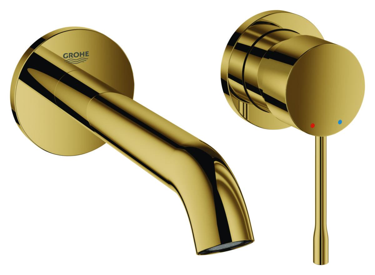 Tvättställsblandare Essence New ettgrepp, Grohe - GROHE TVÄTTSTÄLLSBLANDARE 1-GR ESSENCE M VÄGGMONT, GULD
