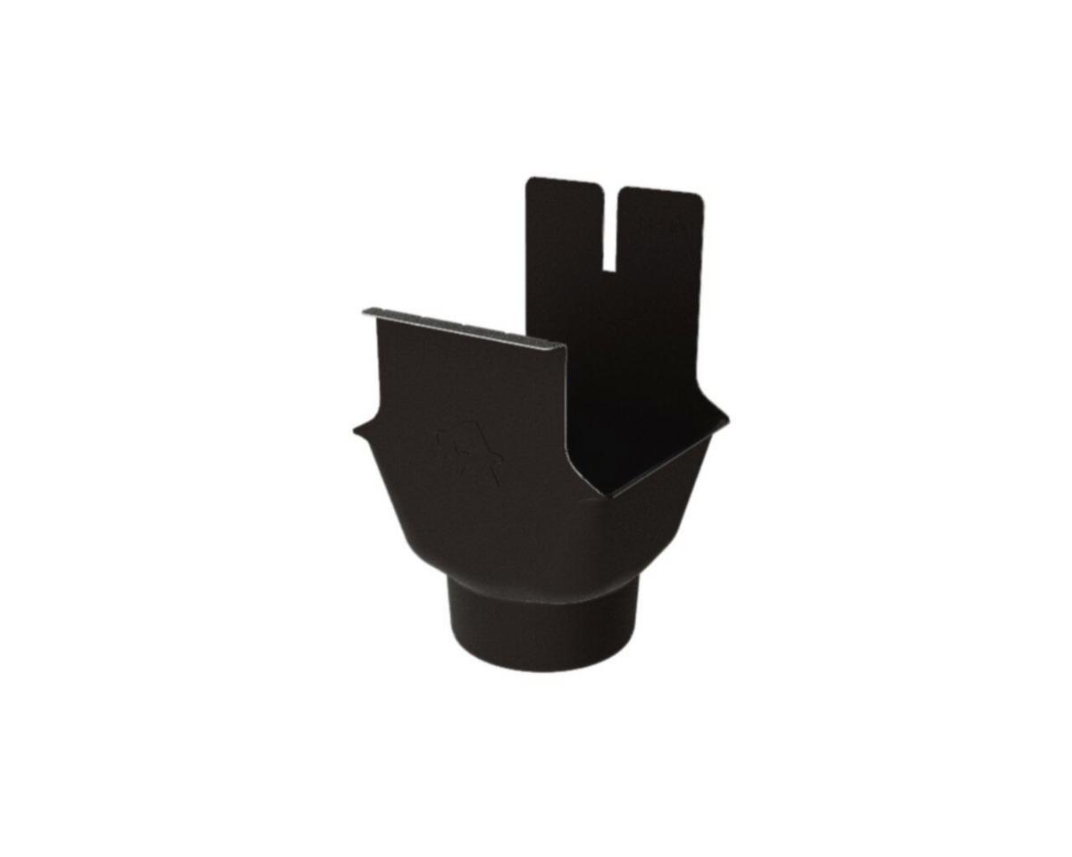 Rektangulär omv.kupa 125-100 Alu, Prefa - PREFA BOX GUTTER OUTLET 333/100 03 P.10 BLACK
