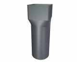 Kvadratisk rörmuff 100x100-125 Alu, Prefa