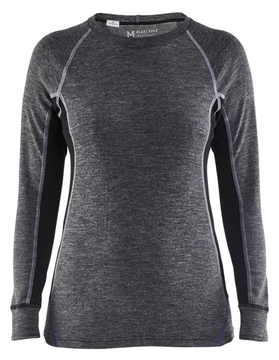 Underställströja Blåkläder 7200-1732 Dam - UNDERSTÄLLTRÖJA BLK 7200-1732 MERINOULL GRÅ/SVART XXL