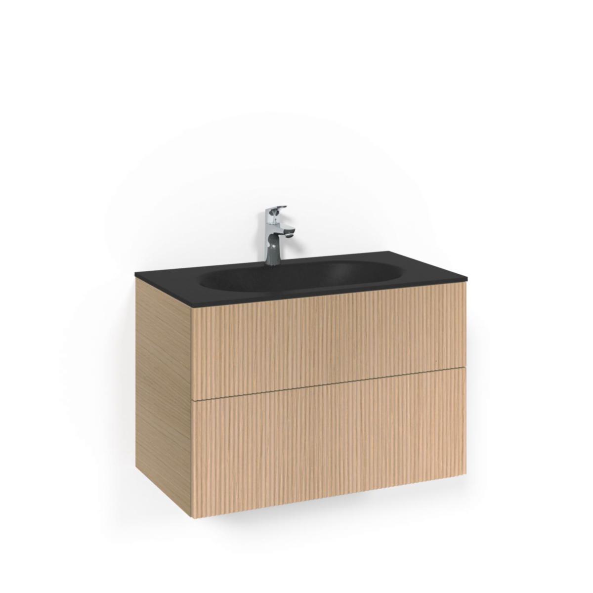 Tvättställsskåpspaket Crown Kommod 80x45 Ljus Ek, Macro - MACRO TVÄTTSTÄLLSSKÅPSPAKET CROWN KOM 80X45 LJ.EK LI MSG