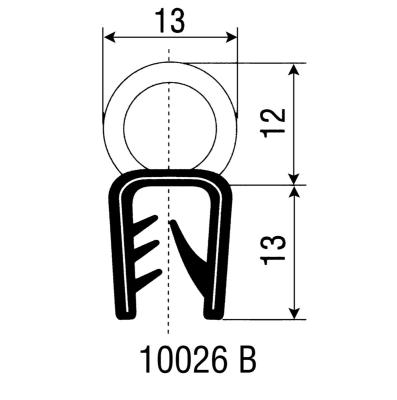 CLIPSPROFIL 10015 EPDM 1-4.0MM SVART 25M/FÖRP