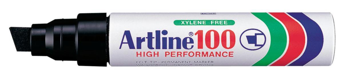 Märkpenna Artline 100 - MÄRKPENNA ARTLINE 100 SVART 12X7MM SKUREN SPETS