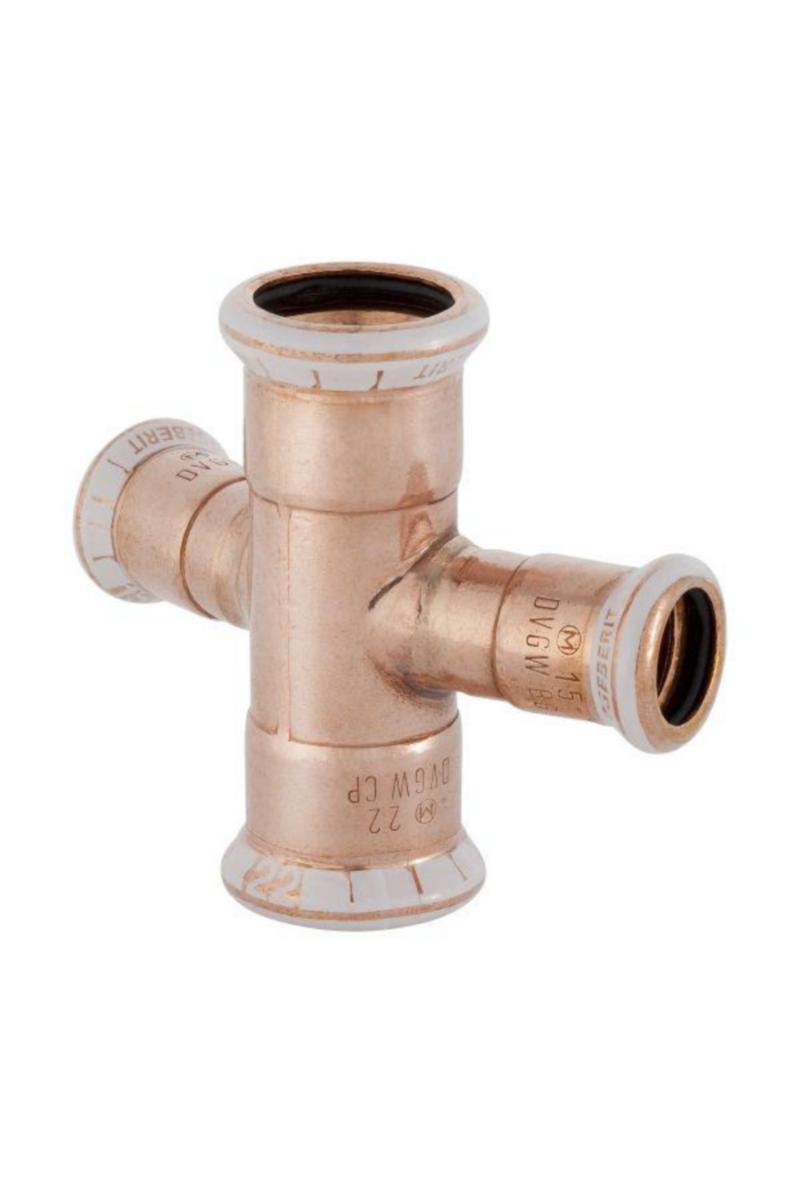 Korsrör 30° reducerat, koppar, Mapress - 22-15 KORSRÖR 30 GR REDUCERAT MA-PRESS CU