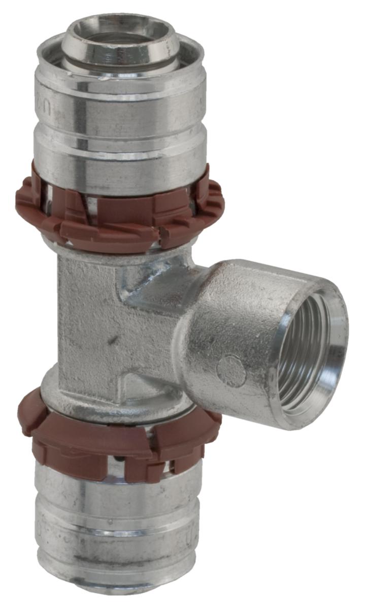 Press T-piece DR Internal Thread, Uponor - UPONOR S-PRESS TEE ADAPTER FEM ALE THREAD DR 40-RP3/4"FT-40