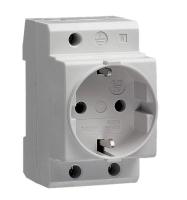 Grounded modul socket DIN-mounted