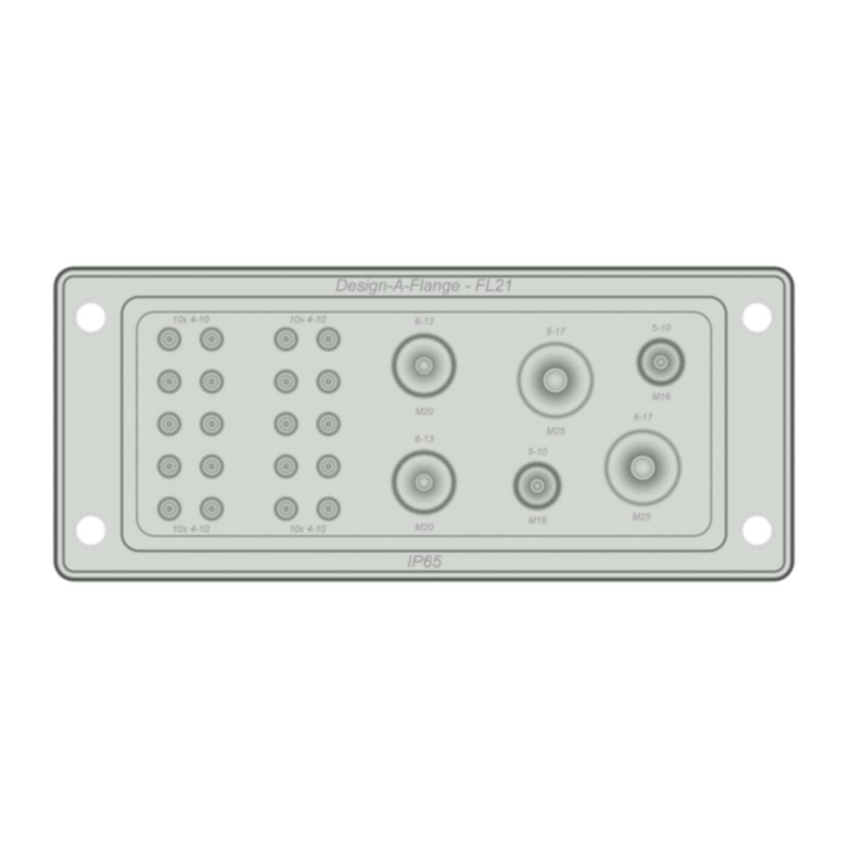 Flänsar förkonfigurerade FL21, Rutab - FL21 KONFIG 1 GRÅ