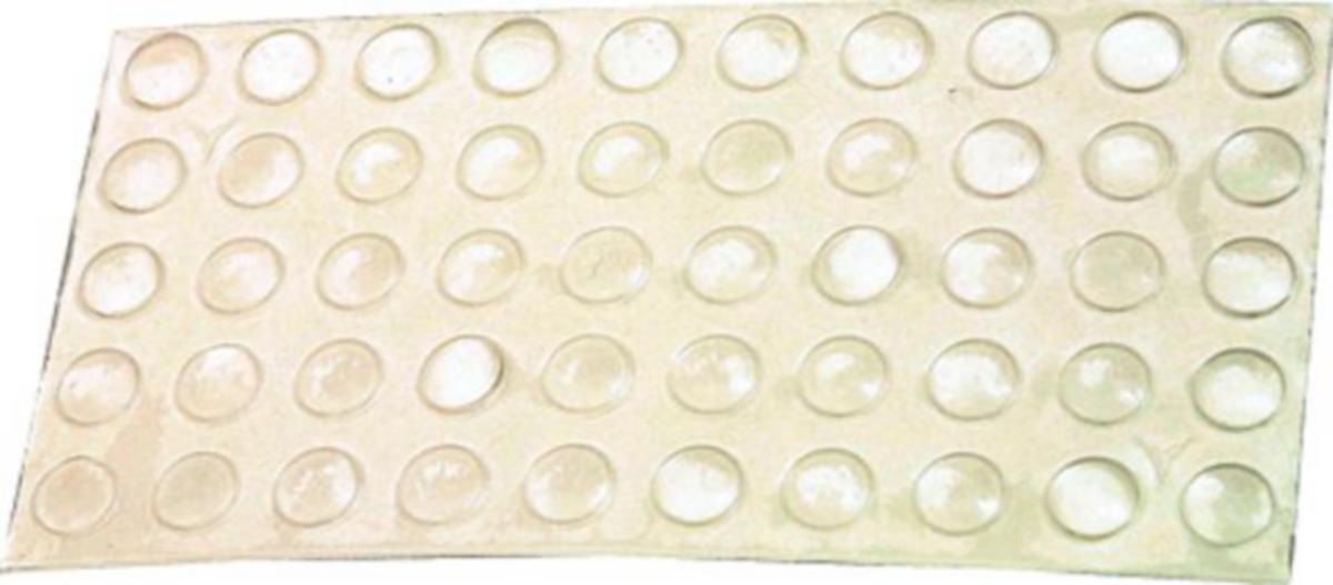 Gummibuffert A9007, A9010 - GUMMIBUFFERT A9010 TRANSP. PLAST 10X3MM SB50