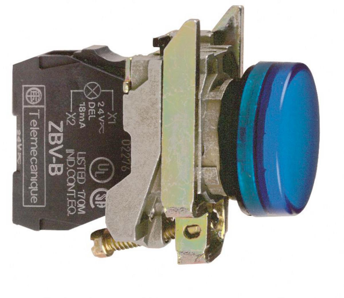 Signallampa XB4BV med inbyggd LED - SIGNALLAMPA GUL LED 120 VAC XB4BVG5