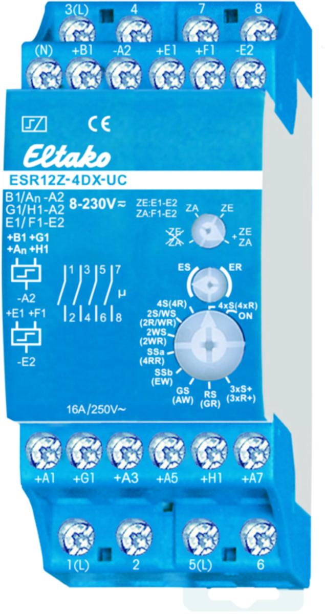 Multifunktionsrelä DIN-montage ESR12Z-4DX 16A - Multirelä 4NO UC 16A 