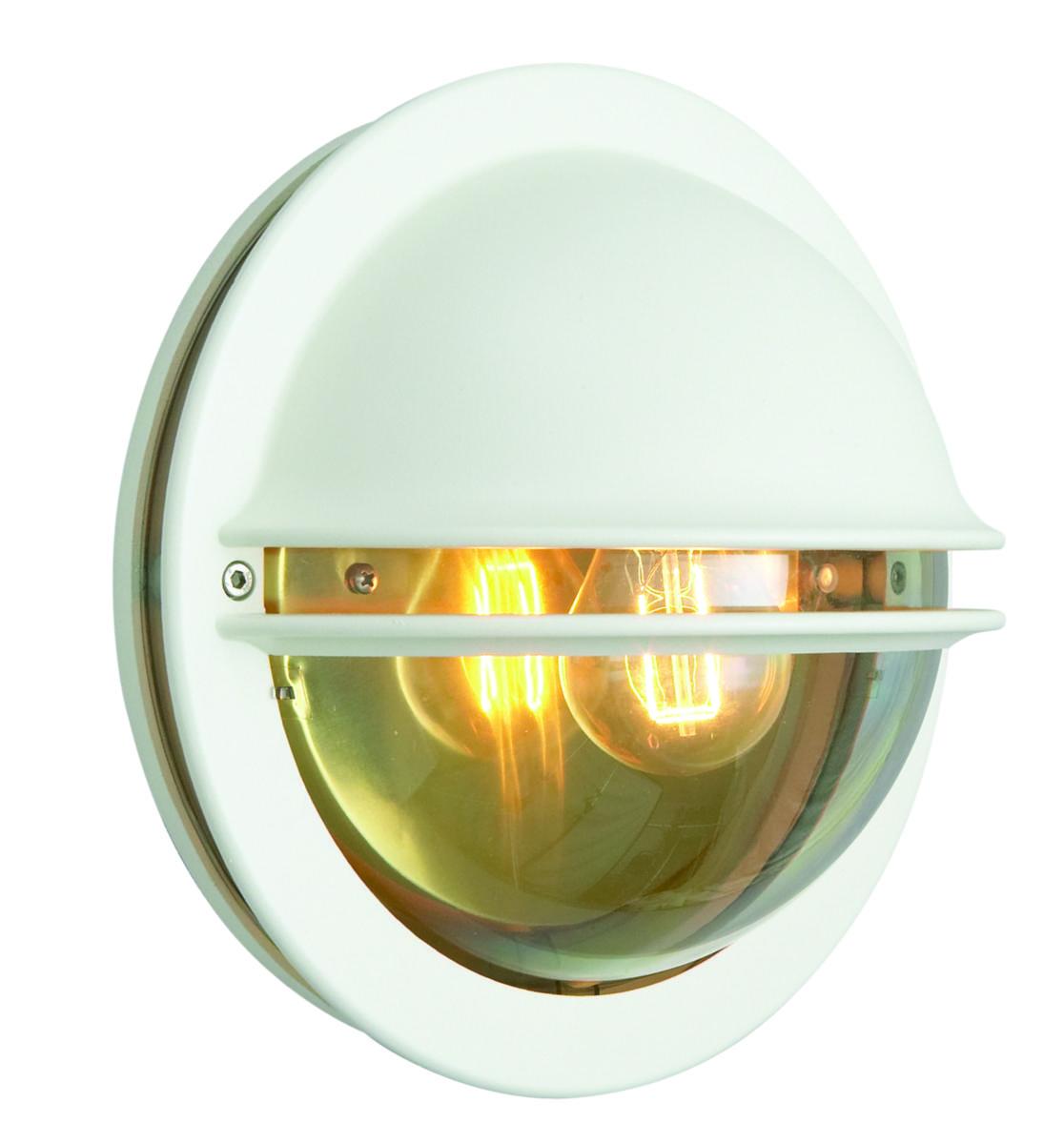 Väggarmatur Berlin IP 54 Klass I i gjutet aluminium - 610 BERLIN VIT VÄGGARM 60W E27 IP54