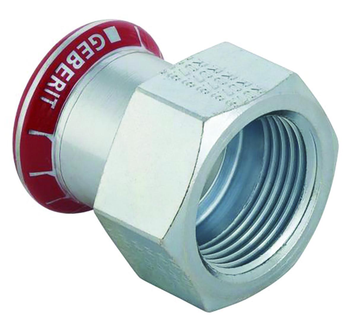 Transition sleeve with internal thread, galvanized, Mapress - 35XR25 ADAPTOR MA-PRESS CARBON STEEL, 1-SOCKET-FEMALE