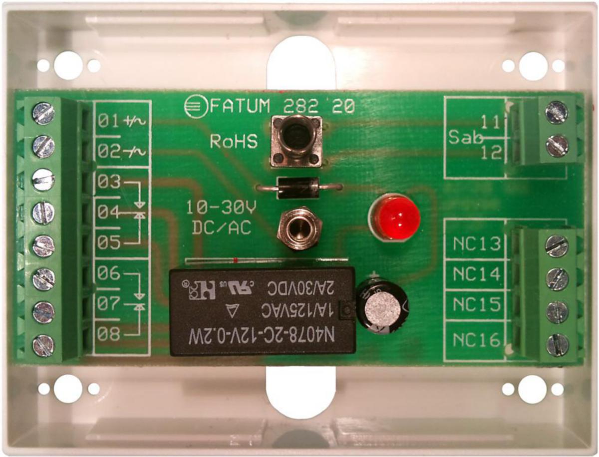 Reläbox 10-30V DC/AC med sabotagekontakt - RELÄBOX MINI 10-30V DC/AC SKRU FATUM MODUL