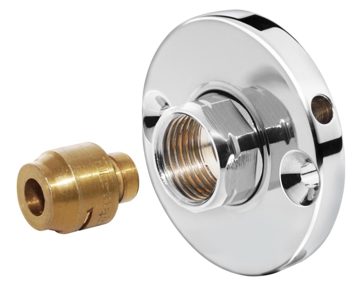 Väggbricka fast krom 1-rör för Vatette kopplingssystem - VATETTE VÄGGBRICKA FAST F. PEX RÖR 15X2,5