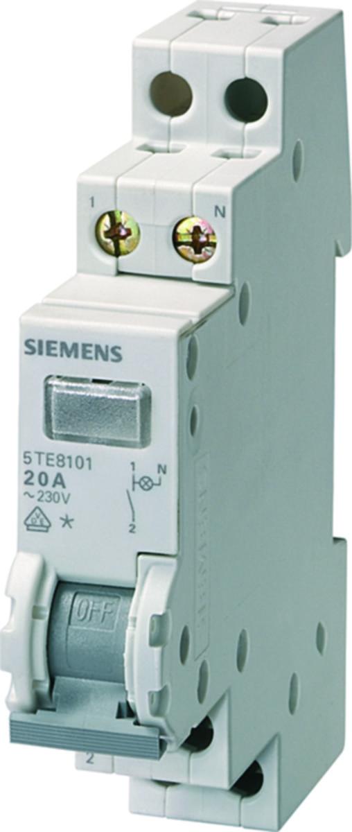 Strömställare 0-I med signallampa - STRÖMSTÄLL.1-POL M LAMPA 230V 5TE8101