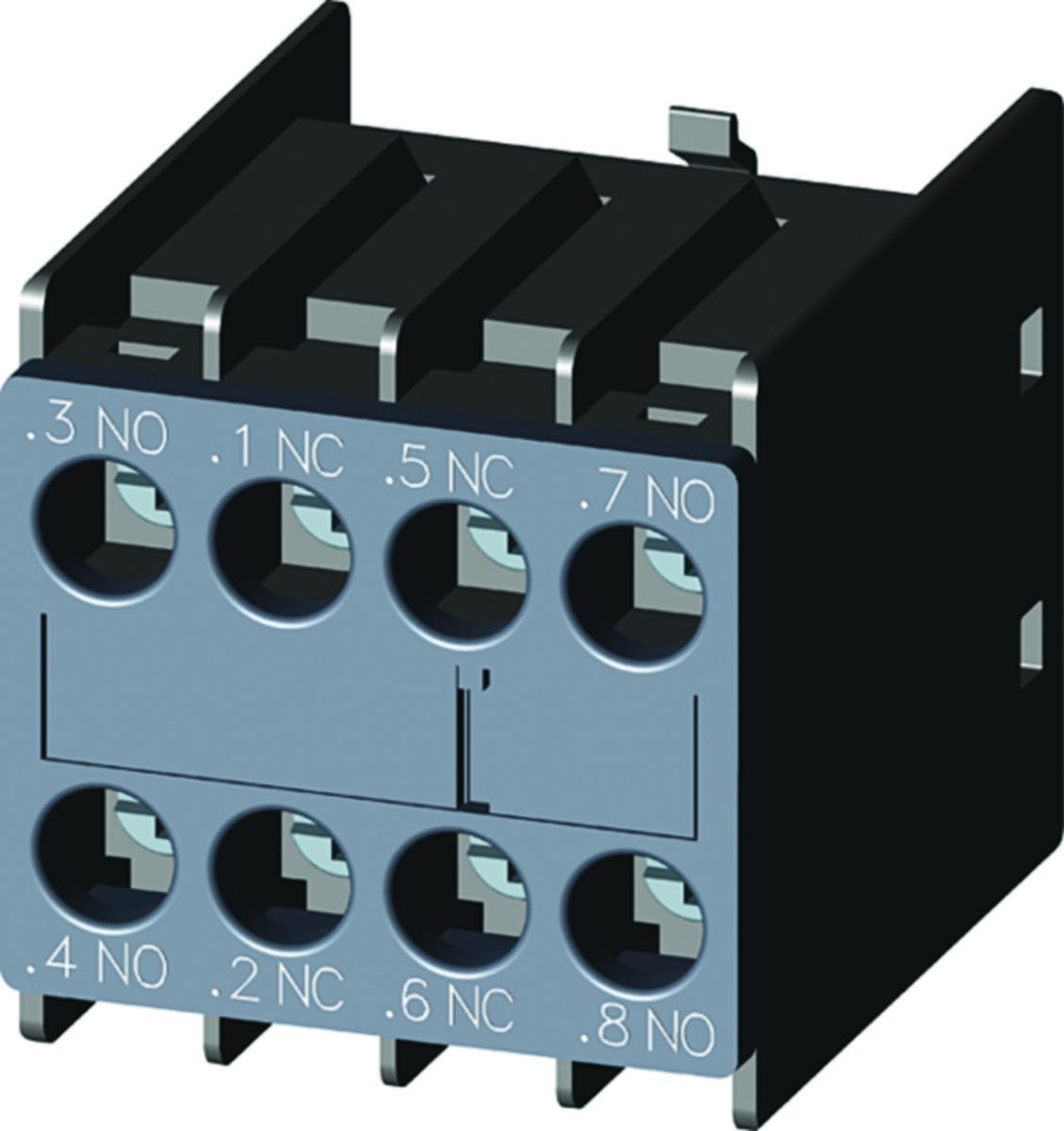 Hjälpkontaktblock frontmonterad enligt DIN EN 50 005, S00 till S3 - HJÄLPKONTAKTBL 4S  S00-S3 3RH2911-1FA40